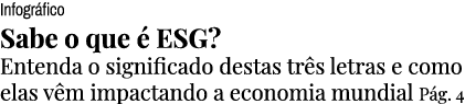 Infográfico Sabe o que é ESG  Entenda o significado destas três letras e como elas vêm impactando a economia mundial    